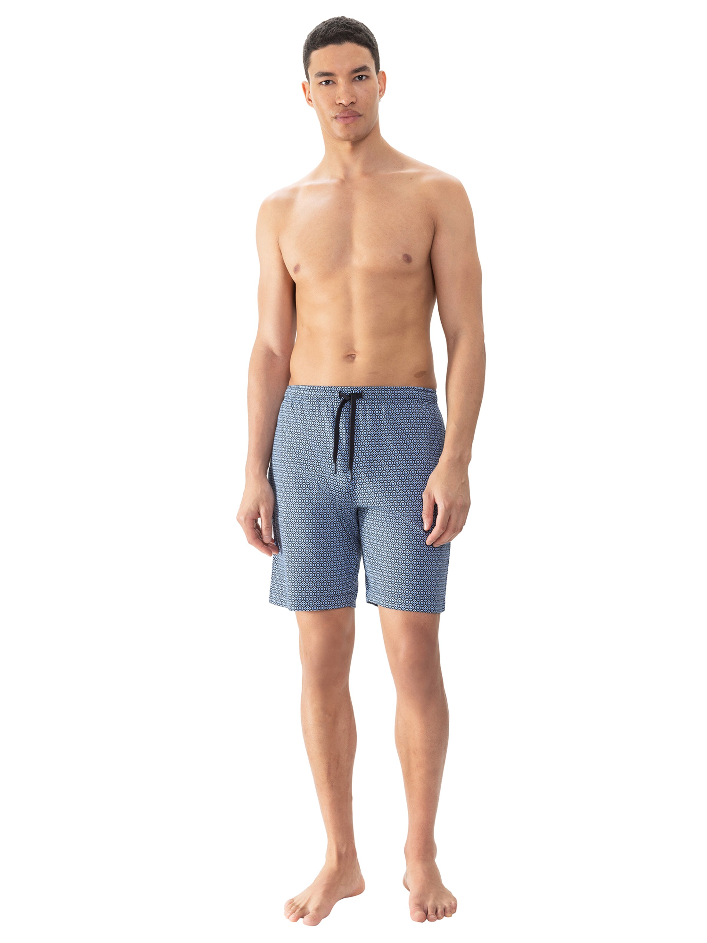 Mey Pyjamabroek 'Round Geo' in Blauw: voorkant