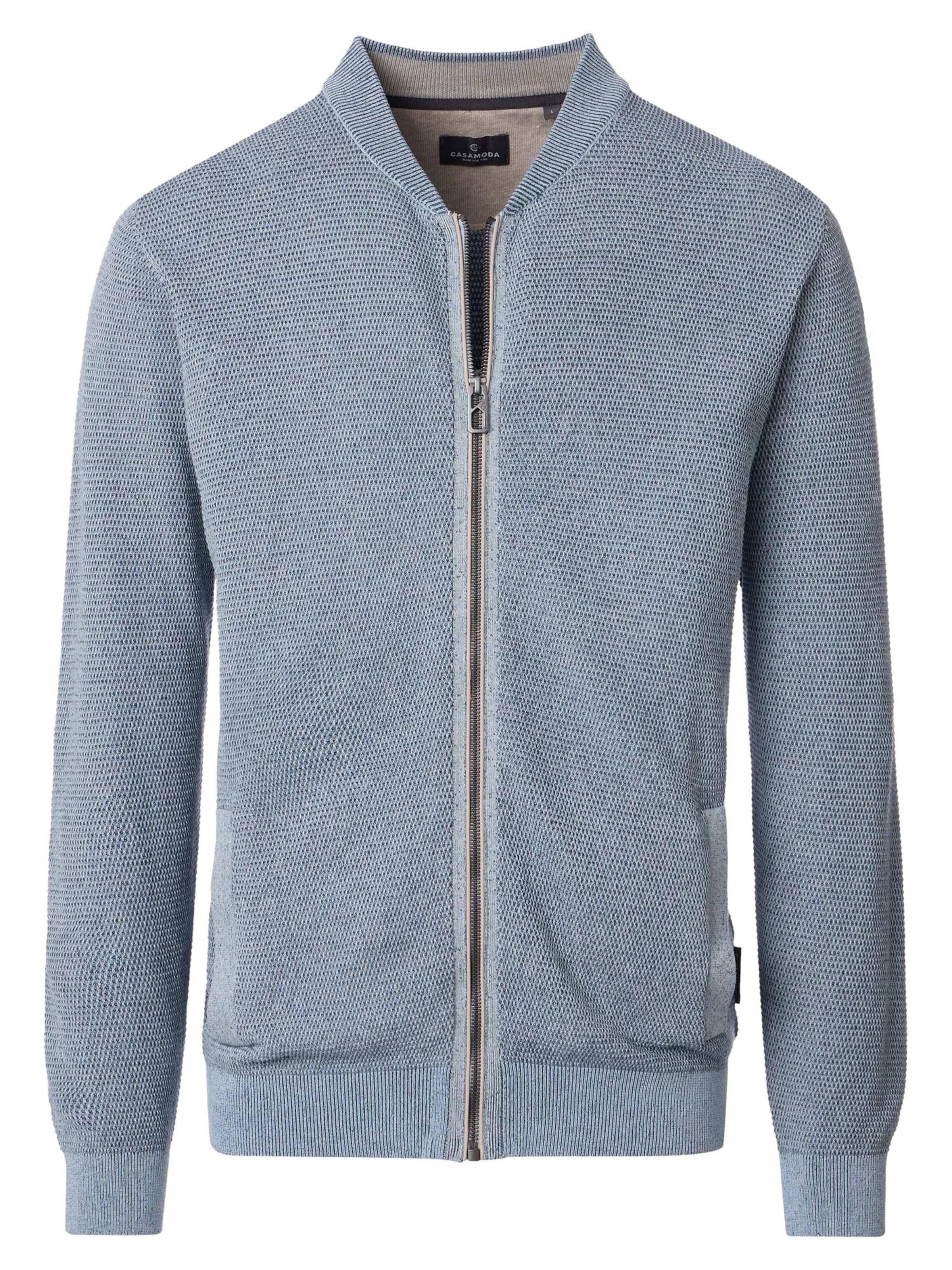 CASAMODA Knit Cardigan 'Basic' in Blue: front