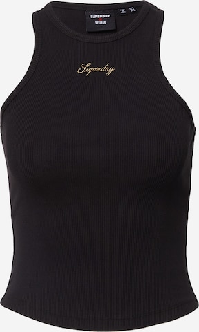 Top de la Superdry pe negru: față