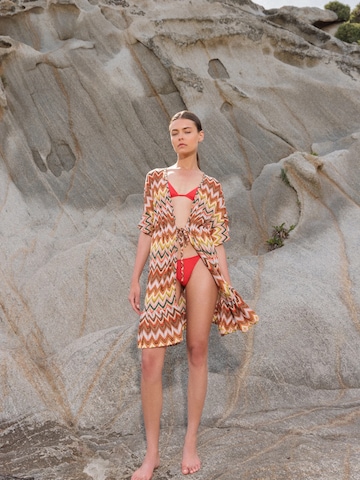 Robe d’été 'BEACHWEAR EMBRODERY RAINBOW' Pink Label en orange