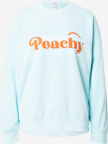 River Island Sweatshirt 'FEELIN PEACHY' in Blue: front