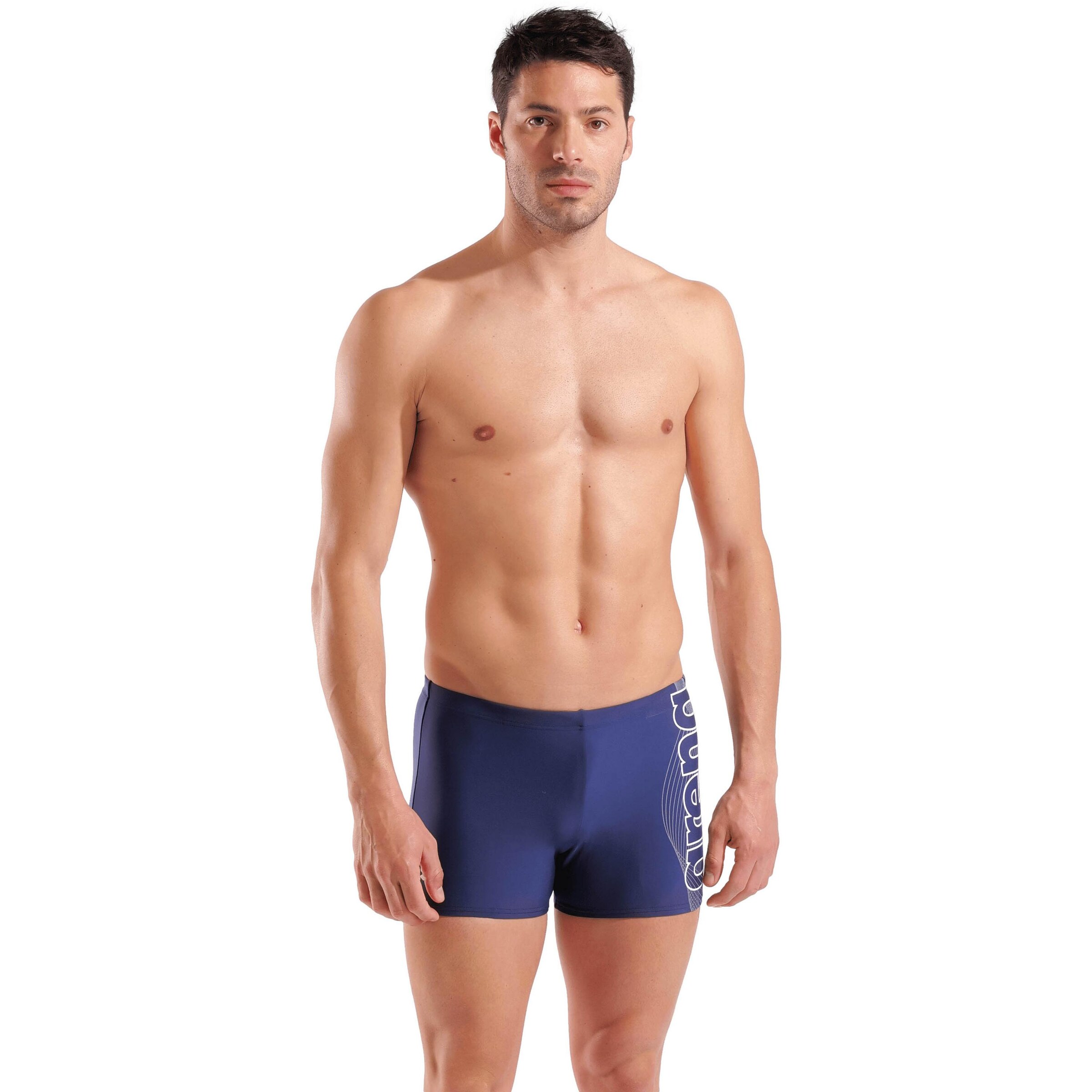 ARENA Athletic Swim Trunks in Blue: front