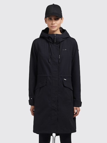 khujo Between-Seasons Coat 'Nanda5' in Black: front