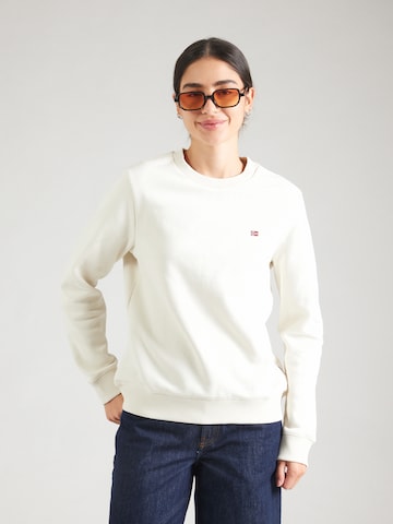 NAPAPIJRI Sweatshirt 'BURI' i vit: framsida