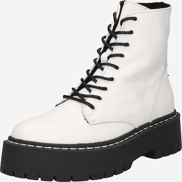 STEVE MADDEN Lace-Up Ankle Boots 'Skylar' in White: front