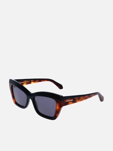 FERRAGAMO Sunglasses in Black: front