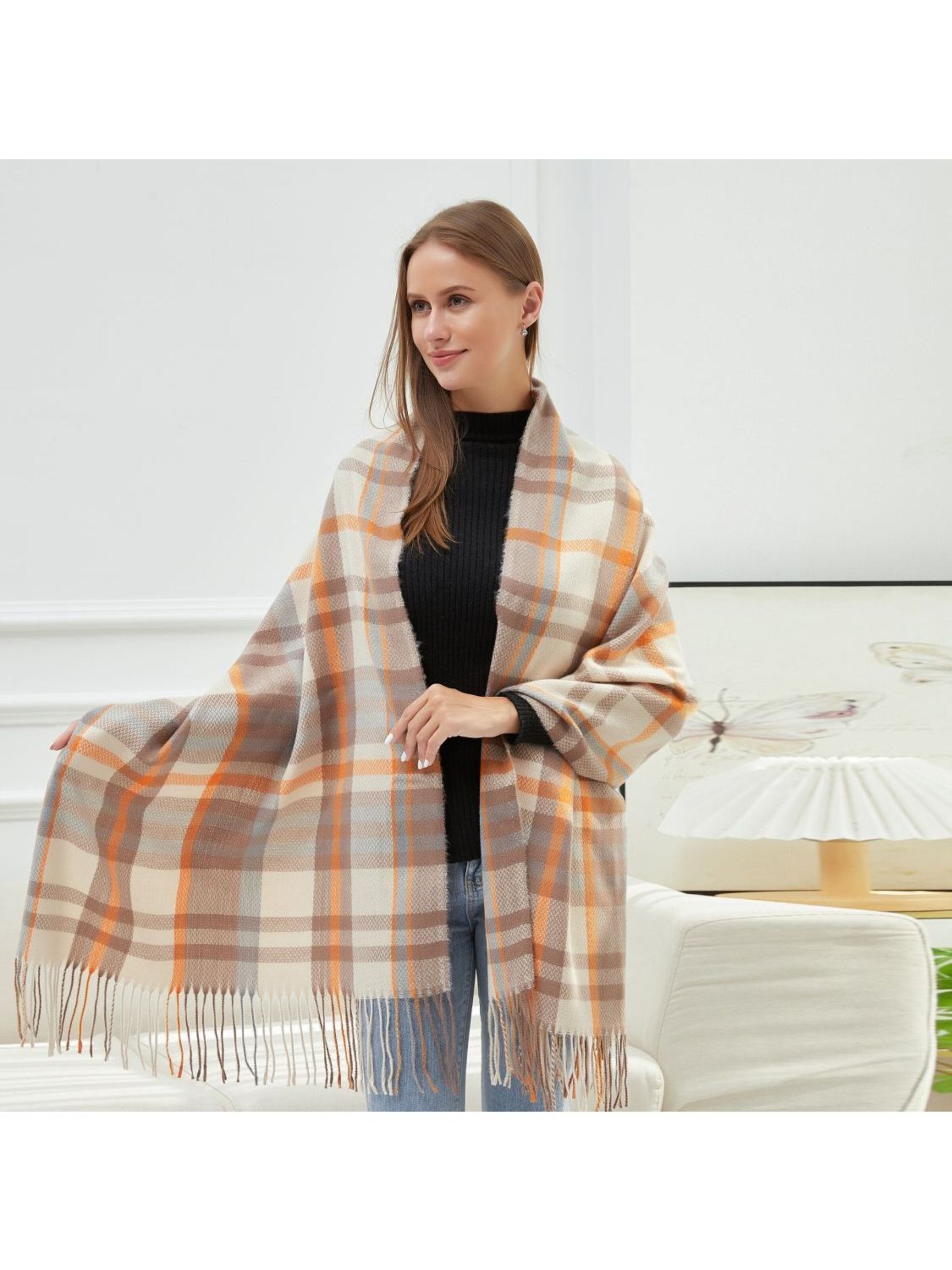 alberto cabale Schal 'VALENTINA' in Beige