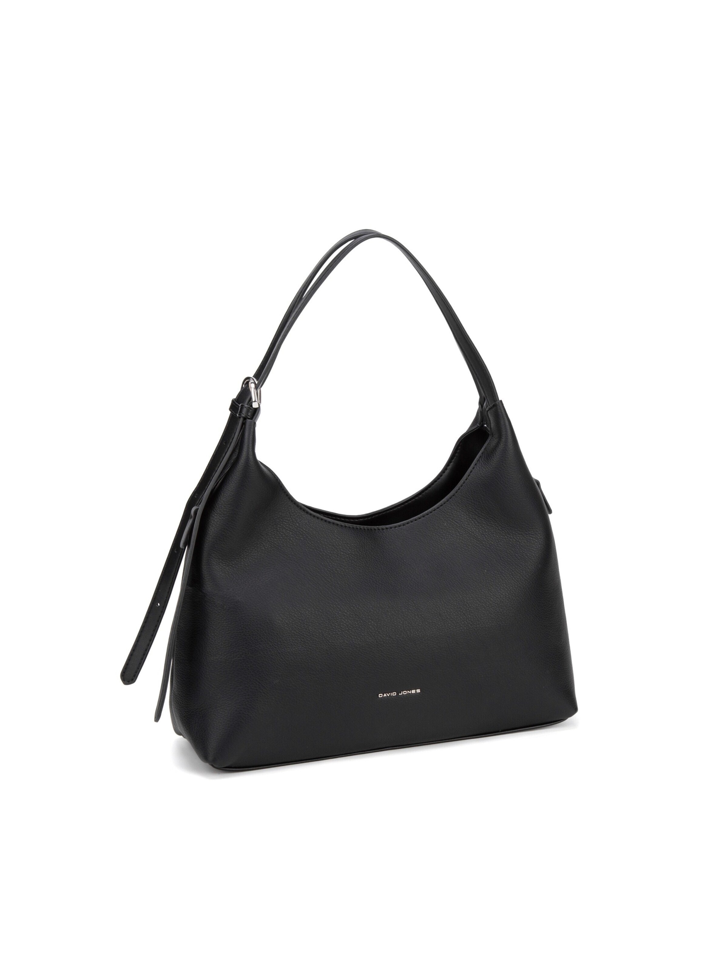 Borsa a spalla 'Borsa a Spalla Hobo David Jones Ecopelle Morbida Zip' di David Jones in nero: frontale