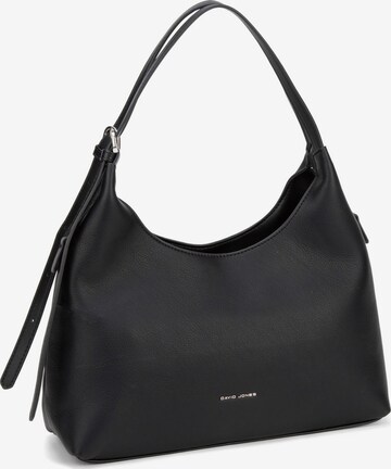 Borsa a spalla 'Borsa a Spalla Hobo David Jones Ecopelle Morbida Zip' di David Jones in nero: frontale