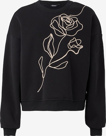 ONLY Sweatshirt 'ONLELISANNA' in Zwart: voorkant