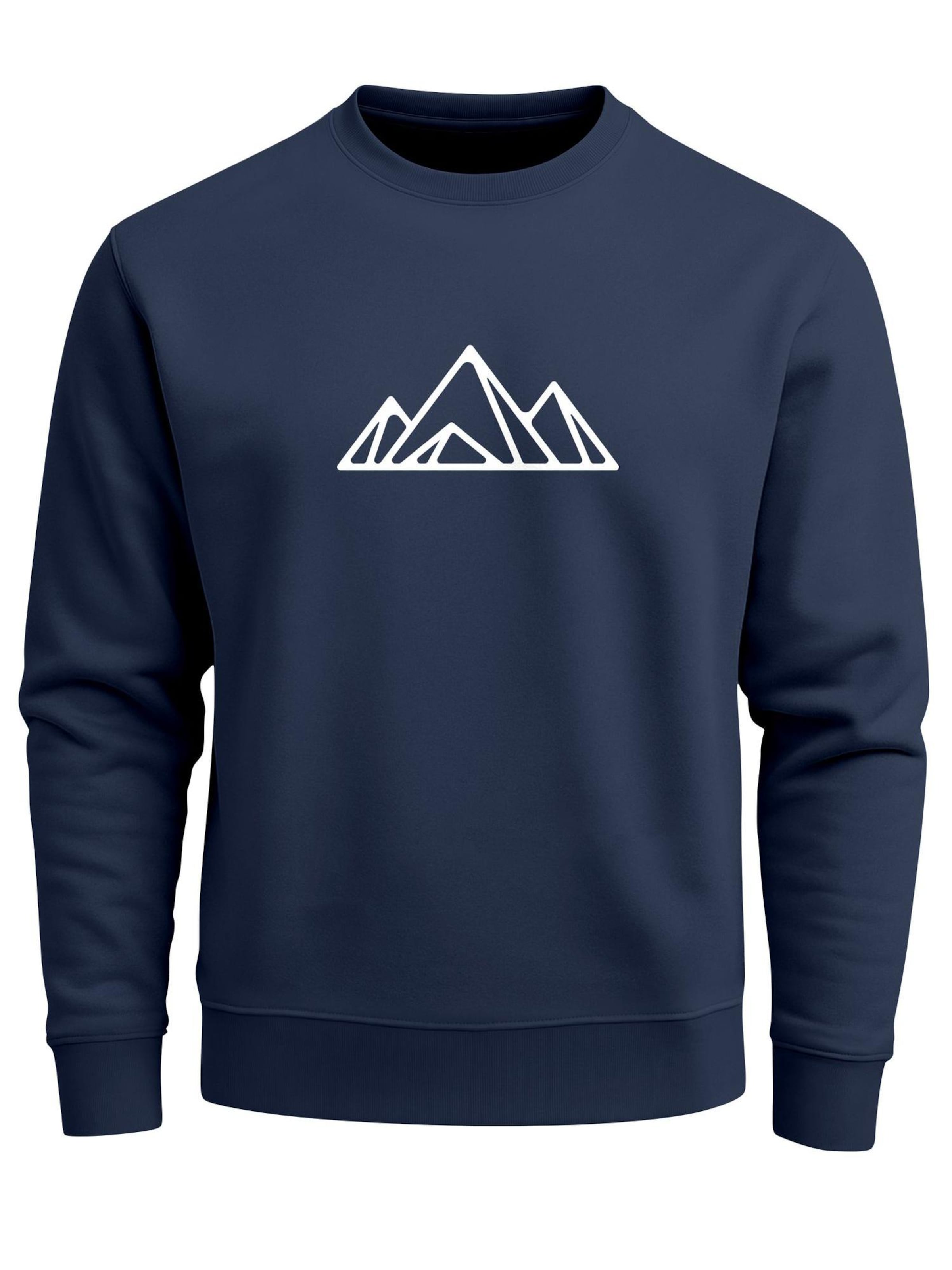 Neverless Sweatshirt 'Berg Polygon' in Blue: front