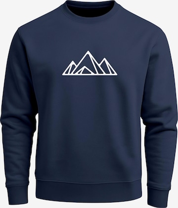 Neverless Sweatshirt 'Berg Polygon' in Blau: Vorderseite
