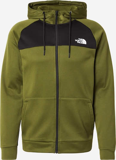 Sportinis džemperis iš THE NORTH FACE, spalva – alyvuogių spalva / juoda / balta, Prekių apžvalga