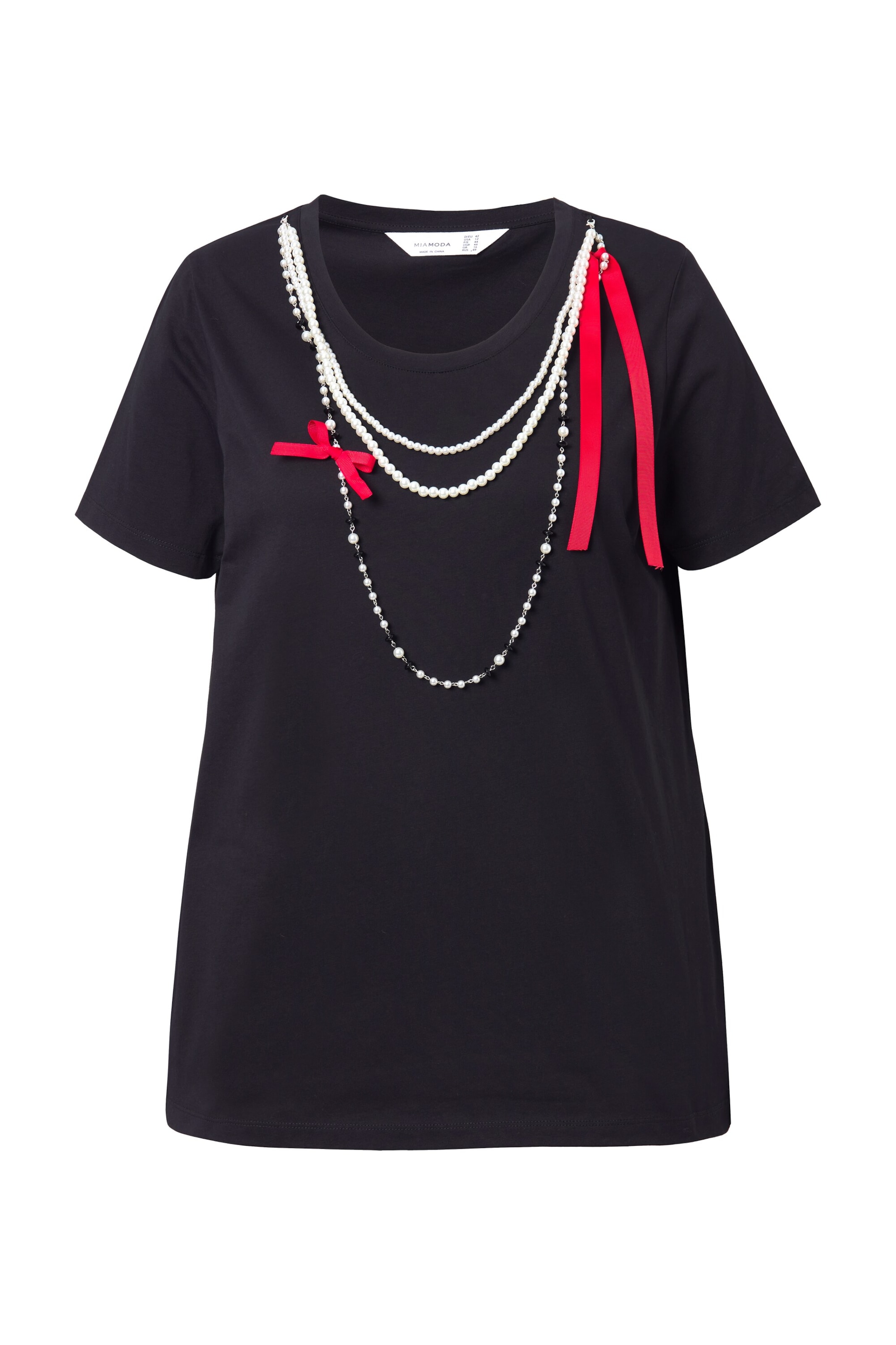 T-shirt MIAMODA en noir : devant