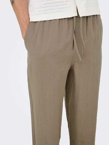 Only & Sons Regular Trousers 'Sinus' in Beige