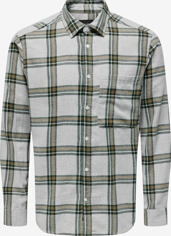 Only & Sons Regular fit Button Up Shirt 'STONE' in Grey: front