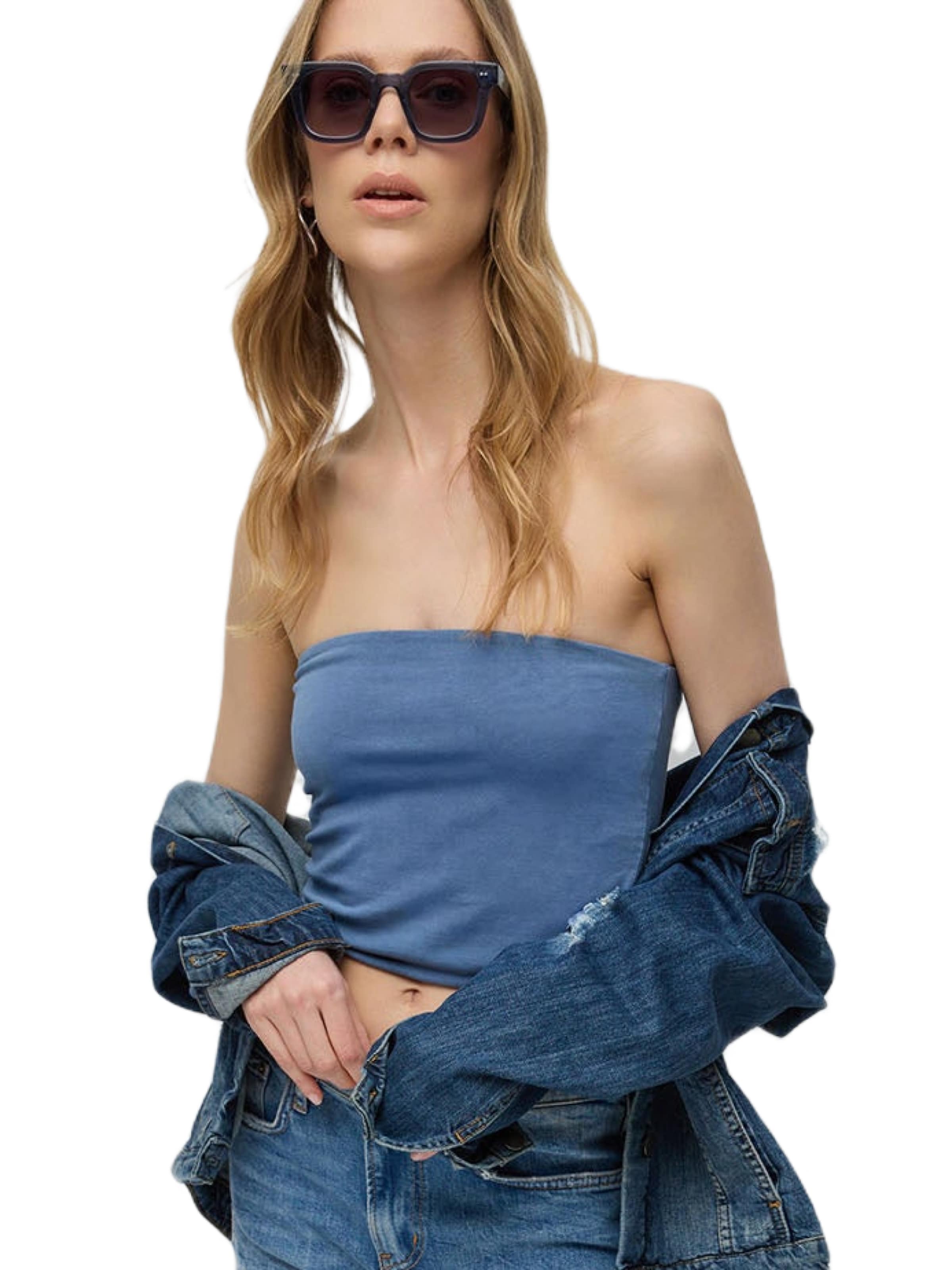 No Matter What Top in Blauw