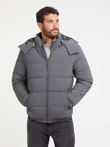 GUESS Winter Jacket in Grey: front
