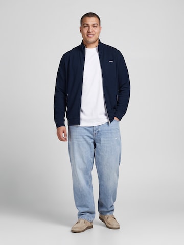 Jack & Jones Plus Sweatjakke 'JPRBLUALVES' i blå