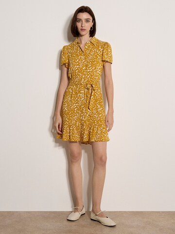 Apricot Scattered Squares Shirt Mini Dress ' ' in Gelb