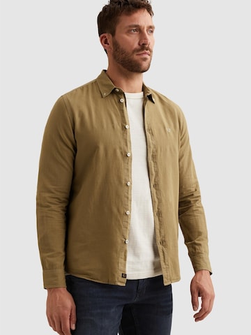 PME Legend Regular fit Skjorta 'Shirt in cotton/linen with garment-dye wash' i beige