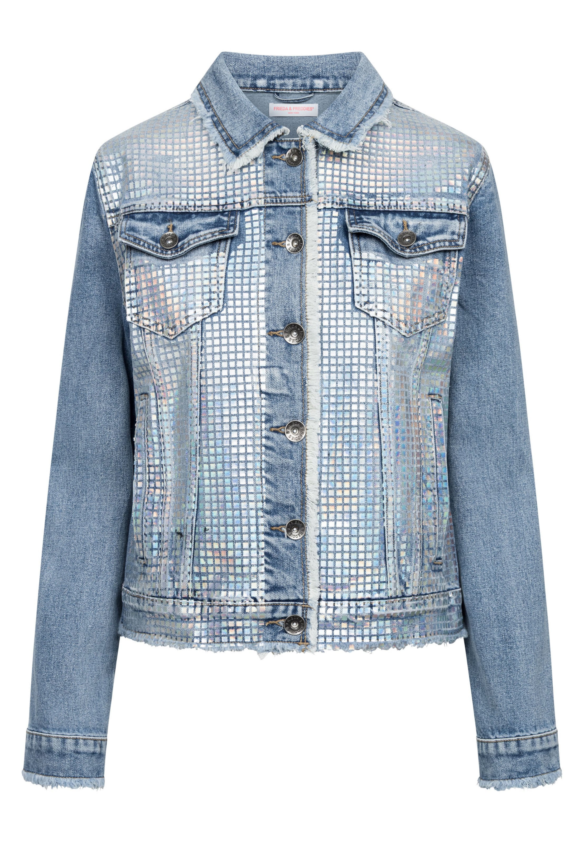 Frieda & Freddies NY Jeansjacke Jeansjacke mit Glitzer | Petty3 in Blau: Vorderseite