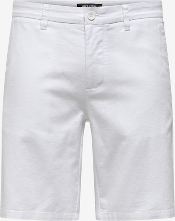 Regular Pantalon chino 'Mark' Only & Sons en blanc : devant