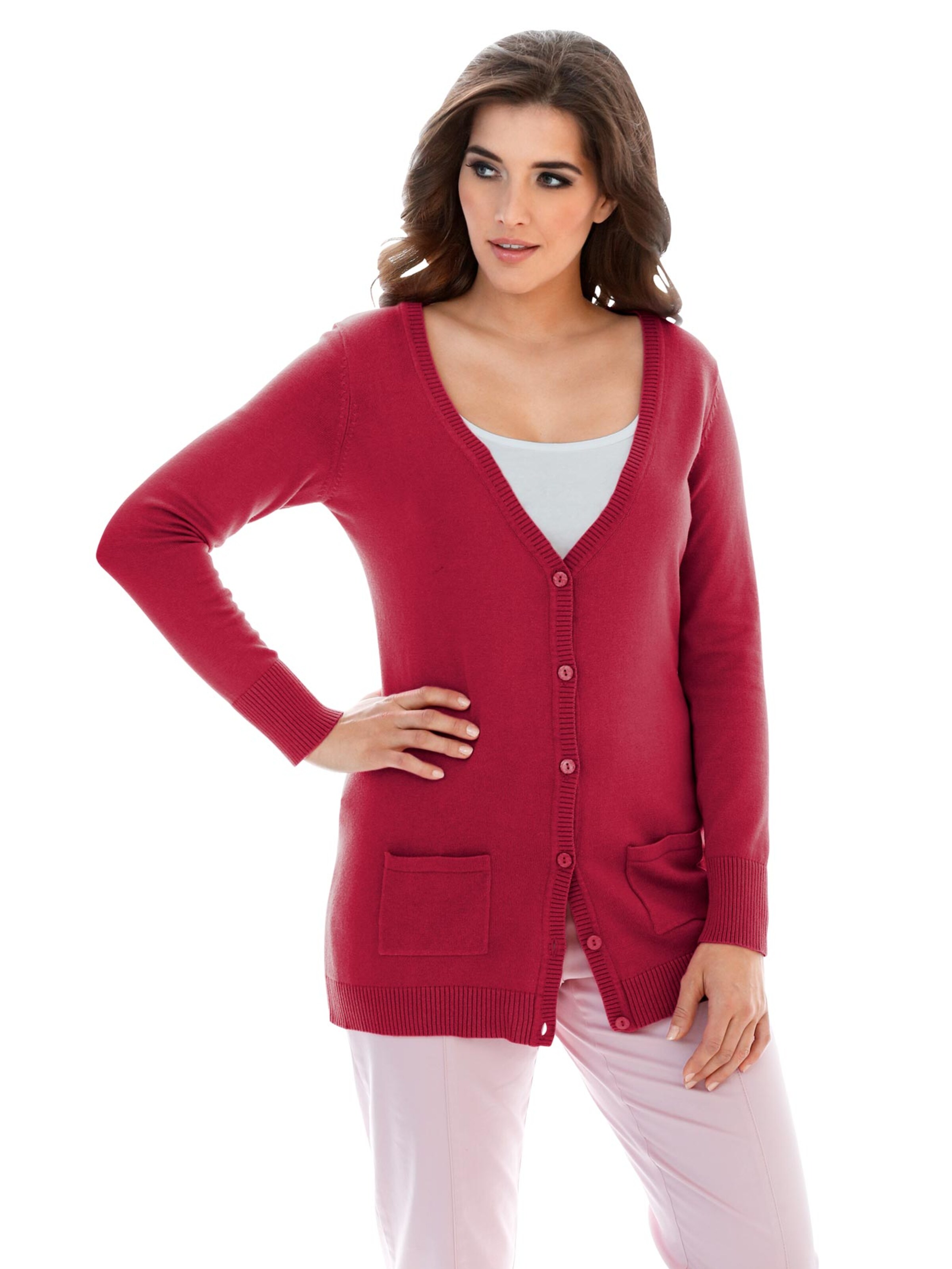 raudona heine Kardiganas: priekis