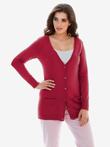 Cardigan heine en rouge : devant