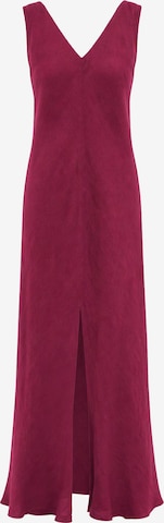 Abito 'Maxi Linen Dress with V Neck' di Haris Cotton in lilla: frontale