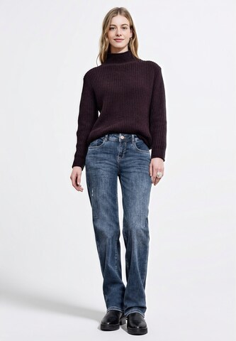 Street One Studio Regular Jeans 'Destroyed Look' in Blau