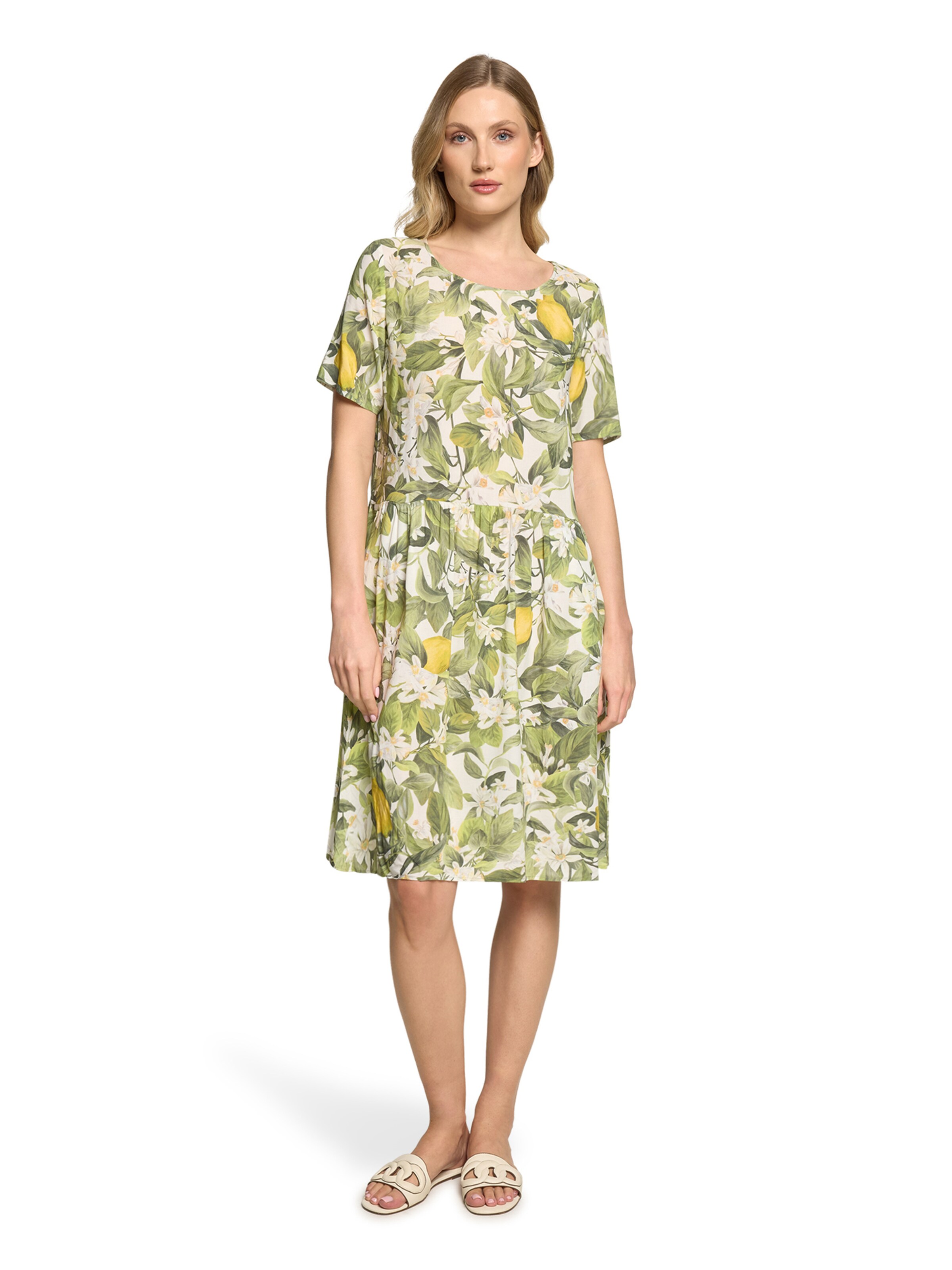 Cartoon Cocktailjurk in Wit: voorkant