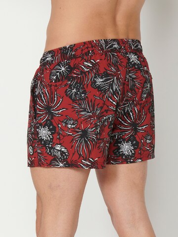 KOROSHI - Calções de banho em vermelho