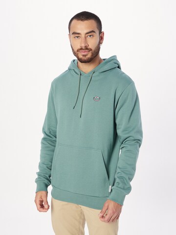 Iriedaily Sweatshirt 'Grin Cat' in Grün: Vorderseite