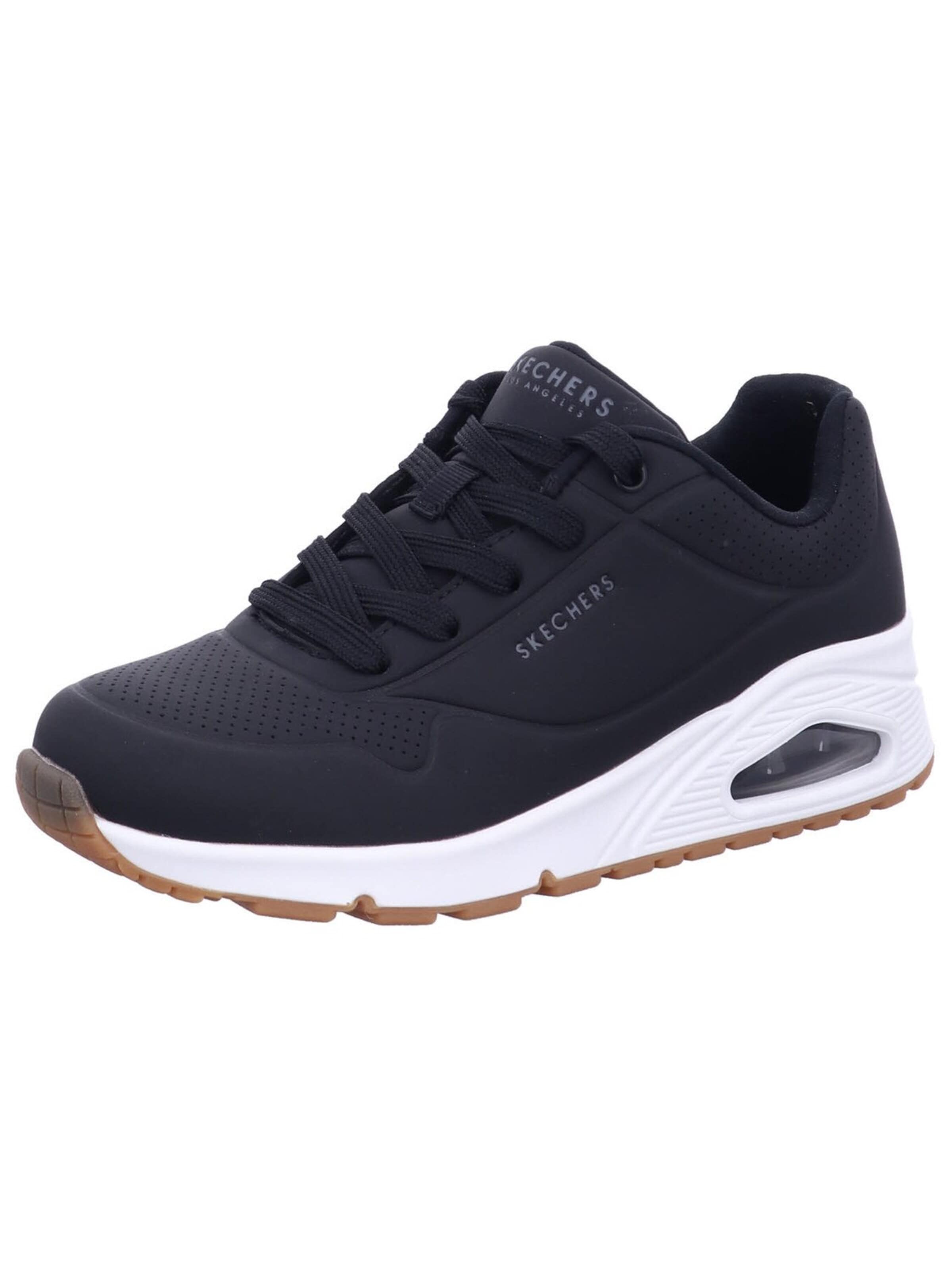 SKECHERS - Zapatos con cordón 'Sneaker Damen 73690 BLK Leder-Mix in schwarz' en negro: frente