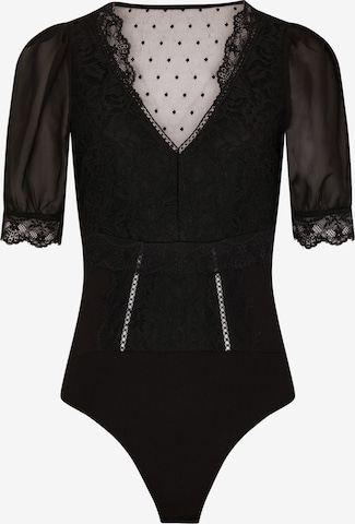 Morgan Shirt Bodysuit in Black: front