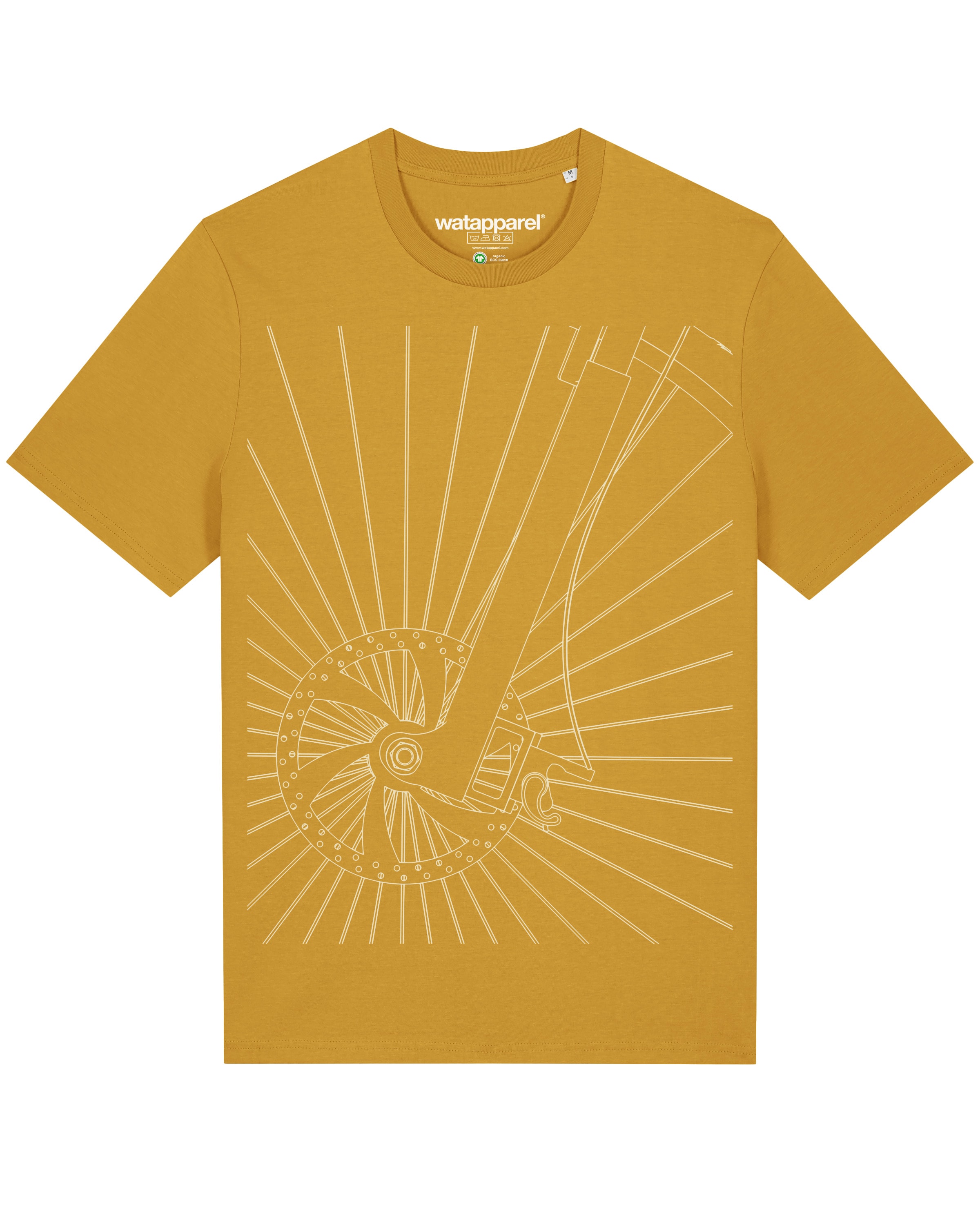 Watapparel T-Shirt 'Fahrradspeichen' in Gelb: Vorderseite