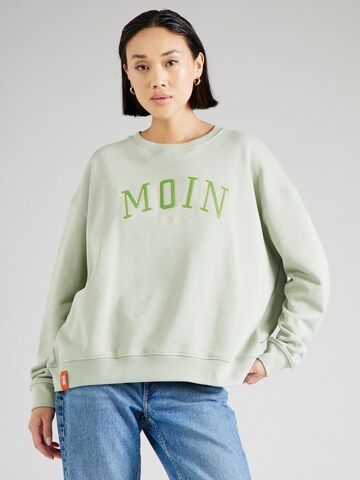 Derbe Sweatshirt 'Moin' in Green: front