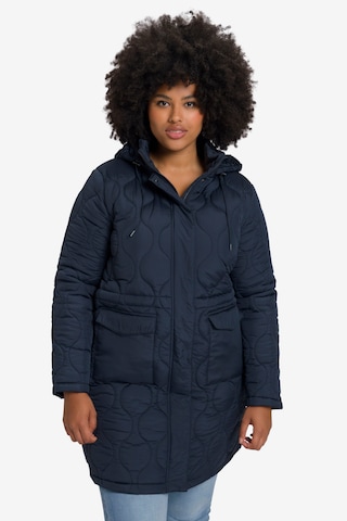 Ulla Popken Winter Coat in Blue: front