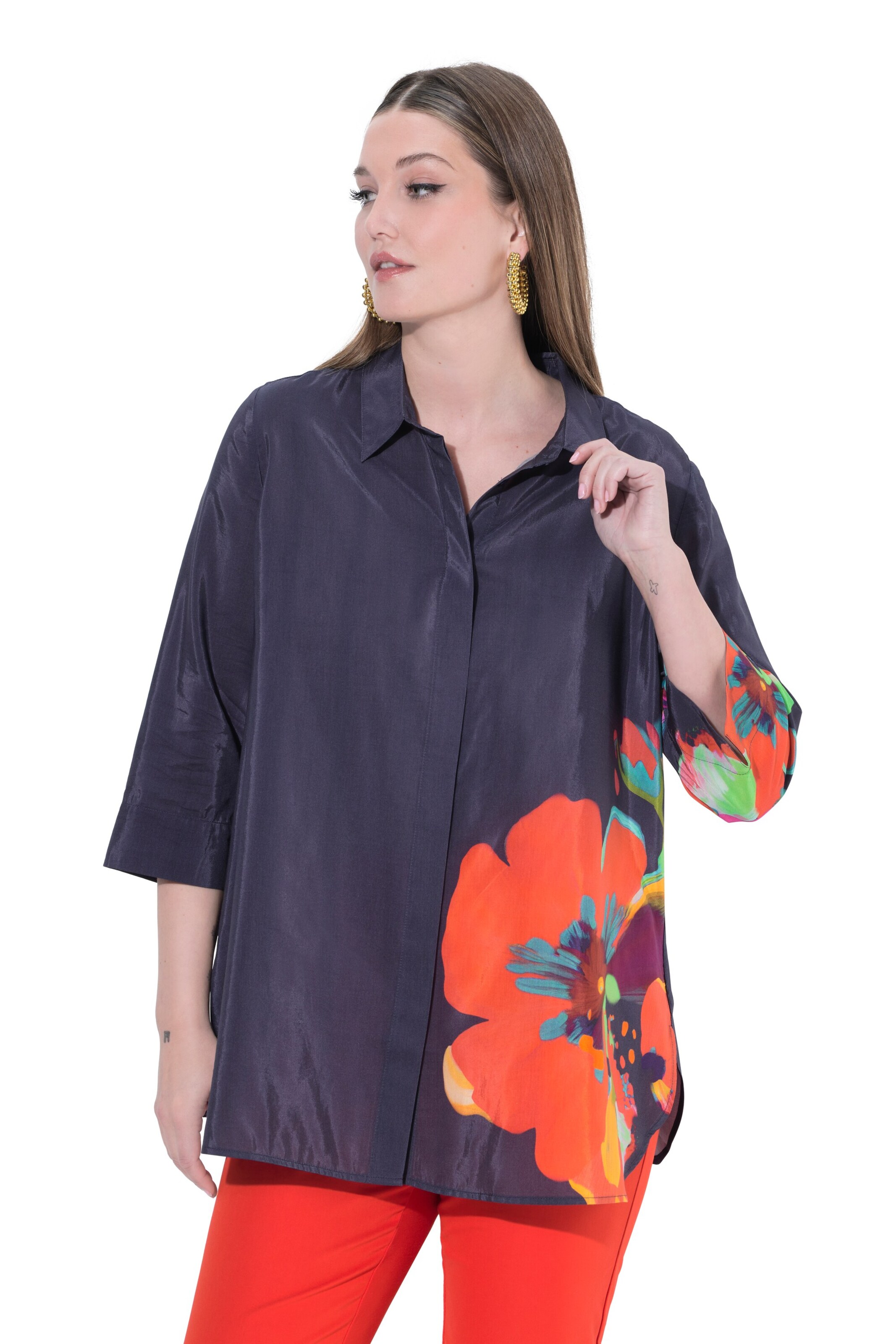 Ulla Popken Bluse in Blau: Vorderseite