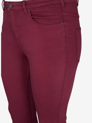 Zizzi Skinny Jeansy 'Amy' w kolorze czerwony