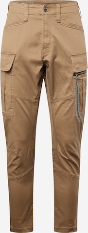 Effilé Pantalon cargo G-Star RAW en marron : devant