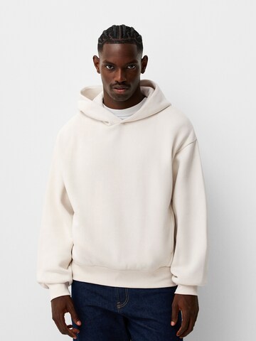 Sweat-shirt Bershka en blanc : devant