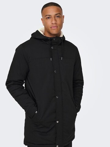 Parka invernale 'Alexander' di Only & Sons in nero: frontale
