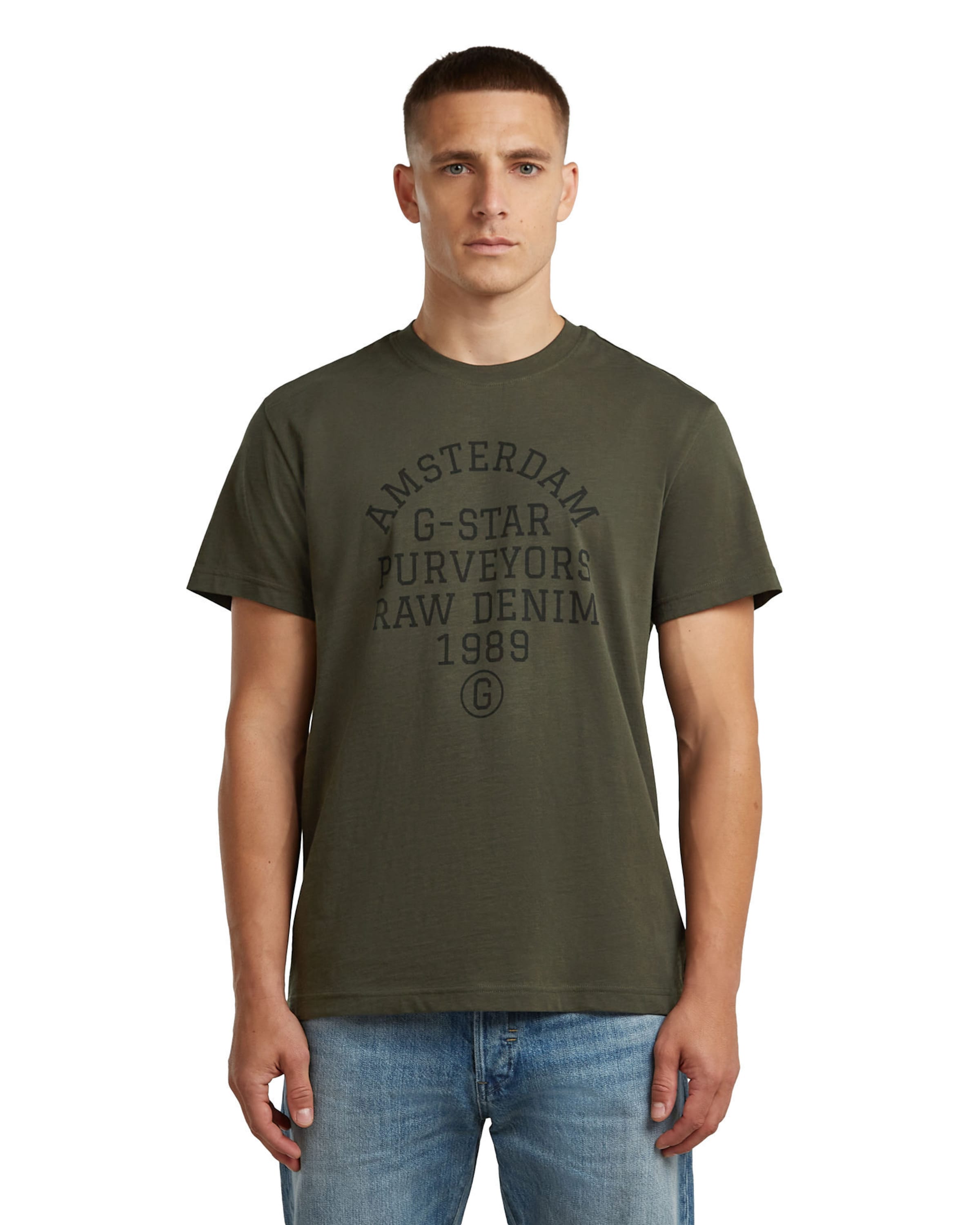 G-STAR T-Shirt 'Purveyors' in Grün: Vorderseite