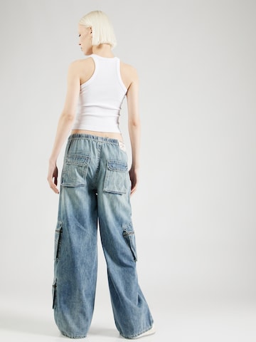 True Religion Wide leg Cargojeans i blå