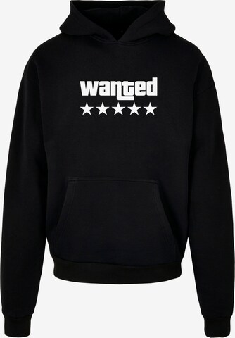 Merchcode Sweatshirt 'Wanted' in Black: front