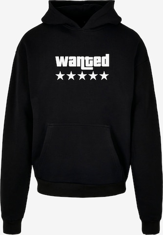 Merchcode Sweatshirt 'Wanted' in Zwart: voorkant