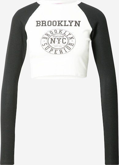 Edikted Majica 'Brooklyn Babe' u crna / bijela, Pregled proizvoda