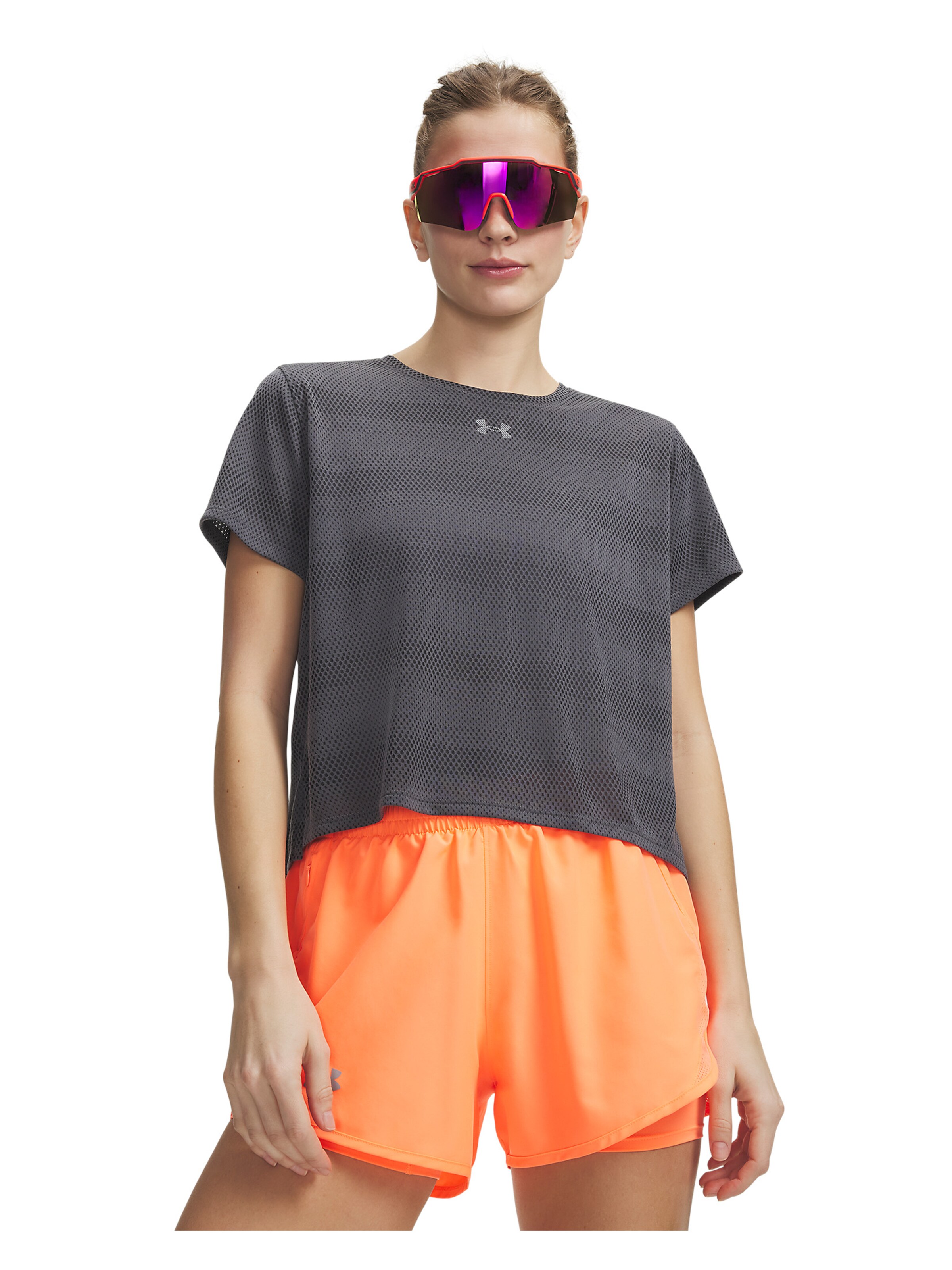 UNDER ARMOUR Functioneel shirt 'Velociti' in Grijs: voorkant